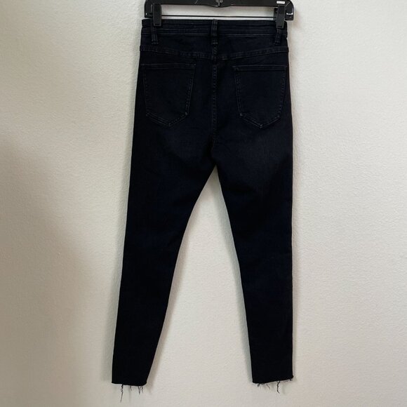 NEW MO&Co. Womens 27 Rock N Soul Black Distressed Jeans Cotton Blend - Picture 8 of 13